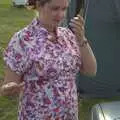 Isobel checks her hair and lipstick, A 1940s Airfield Hangar Dance, Debach, Suffolk - 9th June 2007