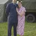 Nosher, with Grandad's original RAF cap, and Isobel, A 1940s Airfield Hangar Dance, Debach, Suffolk - 9th June 2007