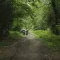 Hikers on a path, Phil's 40th and a New Forest Weekender, Hordle and Barton-on-Sea, Hampshire - 13th July 2007