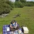Picnic blankets and bikes, A Picnic on The Ling, Wortham, Suffolk - 26th August 2007