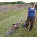 We wander a bit further, and park the bikes by the heather, A Picnic on The Ling, Wortham, Suffolk - 26th August 2007