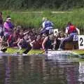 A tream paddles furiously, Qualcomm's Dragon-Boat Racing, Fen Ditton, Cambridge - 8th September 2007