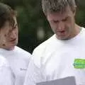 Liviu, Pietro and John check their schedule, Qualcomm's Dragon-Boat Racing, Fen Ditton, Cambridge - 8th September 2007