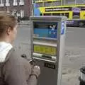 Isobel contemplates a parking meter, Blackrock and Dublin, Ireland - 24th September 2007