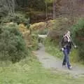 Isobel strides about like an actual hiker, Reflections: A Day at Glendalough, County Wicklow, Ireland - 3rd November 2007