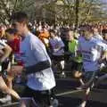 Runners set off at the start of the race, Isobel and the Science Park Fun Run, Milton Road, Cambridge - 16th November 2007