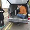 Max arranges stuff in the van, The BBs On Tour, Gatwick Copthorne, West Sussex - 24th November 2007