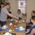 Matt pours some Christmas fizz, Christmas at Sis and Matt's, Chagford, Devon - 25th December 2007