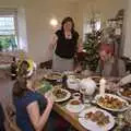 Sis waves an empty wine glass around, Christmas at Sis and Matt's, Chagford, Devon - 25th December 2007