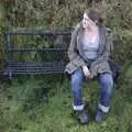 Isobel has a quick rest, Matt's Allotment and Meldon Hill, Chagford, Devon - 26th December 2007