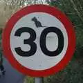 Someone has decorated a 30mph sign, Matt's Allotment and Meldon Hill, Chagford, Devon - 26th December 2007