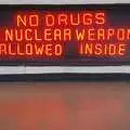 Amusing sign: no drugs or nuclear weapons allowed, Rosarito and Tijuana, Baja California, Mexico - 2nd March 2008