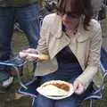 Emma eats some festival food, The Cambridge Folk Festival, and The BBs at Billingford, Cambridge and Norfolk - 19th August 2008