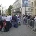 Gathering crowds and a press pack, A Brief Time in History: Stephen Hawking and the Corpus Christi Clock, Benet Street, Cambridge - 19th September 2008