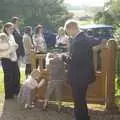 At the church gate, Jessica's Christening and Fred's First Outing, Thrandeston and Brome, Suffolk - 28th September 2008