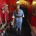 Isobel in a red corridor, Matt and Emma's Wedding, Quendon, Essex - 7th November 2008