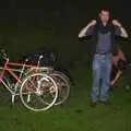 Apple and Pip get ready to cycle off in the rain, Bill and Carmen's Post-Wedding Thrash, Yaxley Cherry Tree, Suffolk - 8th November 2008