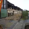 The wrecked building, framed in a digger's arm, Hedwig Visits, and a Mill Road Fire, Brome and Cambridge - 20th November 2008