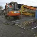 Barriers around the site, Hedwig Visits, and a Mill Road Fire, Brome and Cambridge - 20th November 2008