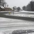 The junction to Eye and the B1077, Snow Days, Brome, Suffolk - 22nd November 2008