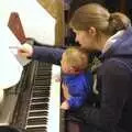 Isobel teaches a bit of piano to Fred, New Year Trips to the Swan Inn, Brome, Suffolk - 6th January 2009