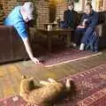 Marc plays with a stripey ginger cat, The BSCC Weekend Away Ride, Lenham, Kent - 16th May 2009