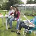 Noddy, Evelyn and Abbie in the garden, Summer Bike Rides, Thornham Magna, Suffolk - 1st June 2009