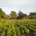 A fire engine on the drive, A Fire at Valley Farm, Thrandeston, Suffolk - 24th June 2009