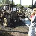 The remains of a tractor, A Fire at Valley Farm, Thrandeston, Suffolk - 24th June 2009