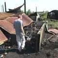 Phil inspects more damage, A Fire at Valley Farm, Thrandeston, Suffolk - 24th June 2009