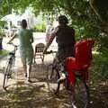 Sue and Isobel prep the bikes, The Brome Village Fête, Brome, Suffolk - 4th July 2009