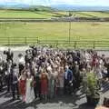 The entire wedding party waves up to the window, Julie and Cameron's Wedding, Ballintaggart House, Dingle - 24th July 2009