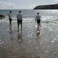 The lads go for a paddle, Julie and Cameron's Wedding, Ballintaggart House, Dingle - 24th July 2009