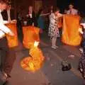 Cameron struggles with a flaming lantern, Julie and Cameron's Wedding, Ballintaggart House, Dingle - 24th July 2009