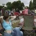 The gang have bagsied the usual spot by the wheelie bins, The Cambridge Folk Festival, Cherry Hinton Hall, Cambridge - 1st August 2009