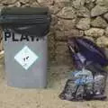 Beach bin and a discarded lilo, A Postcard From Palmanova, Mallorca, Spain - 21st September 2009