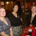 The internationals: Isobel, Carmen and Martina, The BSCC Christmas Dinner, The Swan Inn, Brome, Suffolk - 5th December 2009