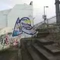 Looking up at the station, Monkstown Graffiti and Dereliction, County Dublin, Ireland - 26th December 2009