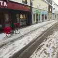 The Postie's bike outside Costa, A Snowy Miscellany, Diss, Norfolk - 9th January 2010