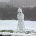 There's a sinister snowman in Haughley Green, A Derelict Petrol Station, Brockford Street, Suffolk - 7th February 2010