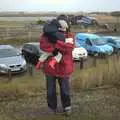 Fred and Isobel try and avoid the fierce wind, The BBs with Ed Sheeran, Fred's Haircut, and East Lane, Diss, Ipswich and Bawdsey  - 21st February 2010