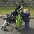 Fred pushes his own buggy along, A Day in Greystones, County Dublin, Ireland - 28th February 2010