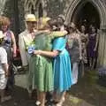 Isobel hugs Nosher's mother, Nosher and Isobel's Wedding, Brome, Suffolk - 3rd July 2010