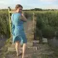 Crossing a stream on the footpath back to Southwold, A "Minimoon" and an Adnams Brewery Trip, Southwold, Suffolk - 7th July 2010