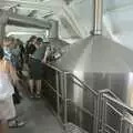 Peering in to a fermentation tank, A "Minimoon" and an Adnams Brewery Trip, Southwold, Suffolk - 7th July 2010