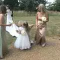 Ellie hugs a small bridesmaid, Clive and Suzanne's Wedding, Oakley and Brome, Suffolk - 10th July 2010