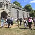 Crowds outside the church, Clive and Suzanne's Wedding, Oakley and Brome, Suffolk - 10th July 2010