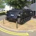 An armoured personnel carrier appears outside the office, The Fifth Latitude Festival, Henham Park, Suffolk - 16th July 2010