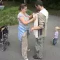 Isobel helps Philly with a sling, A Walk in Devil's Glen, County Wicklow, Ireland - 31st July 2010