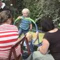 Fred on a mini trampoline, The BSCC at Mellis, and a Campervan Trip, Great Hockham, Norfolk - 15th August 2010